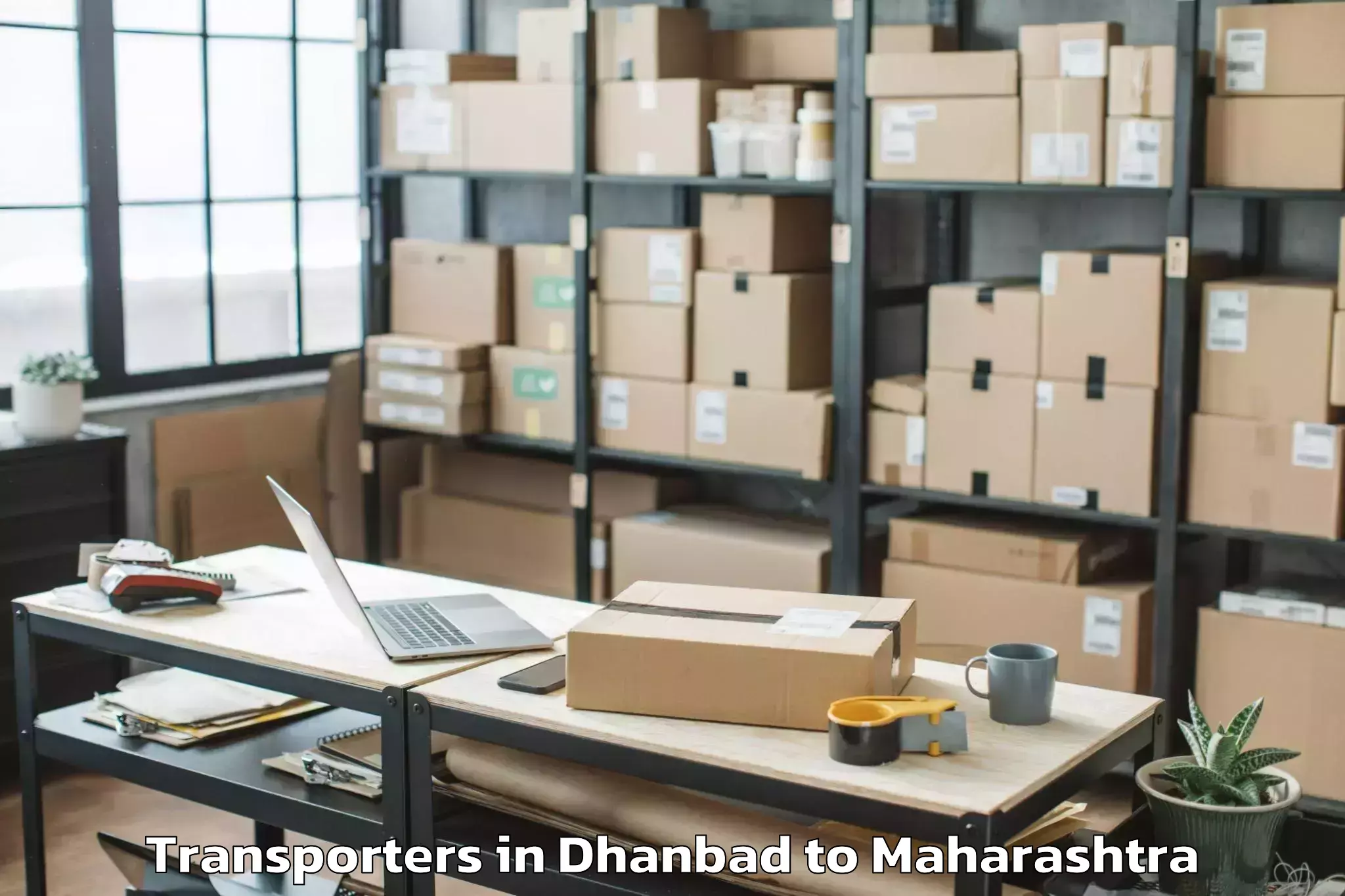 Top Dhanbad to Sangamner Transporters Available